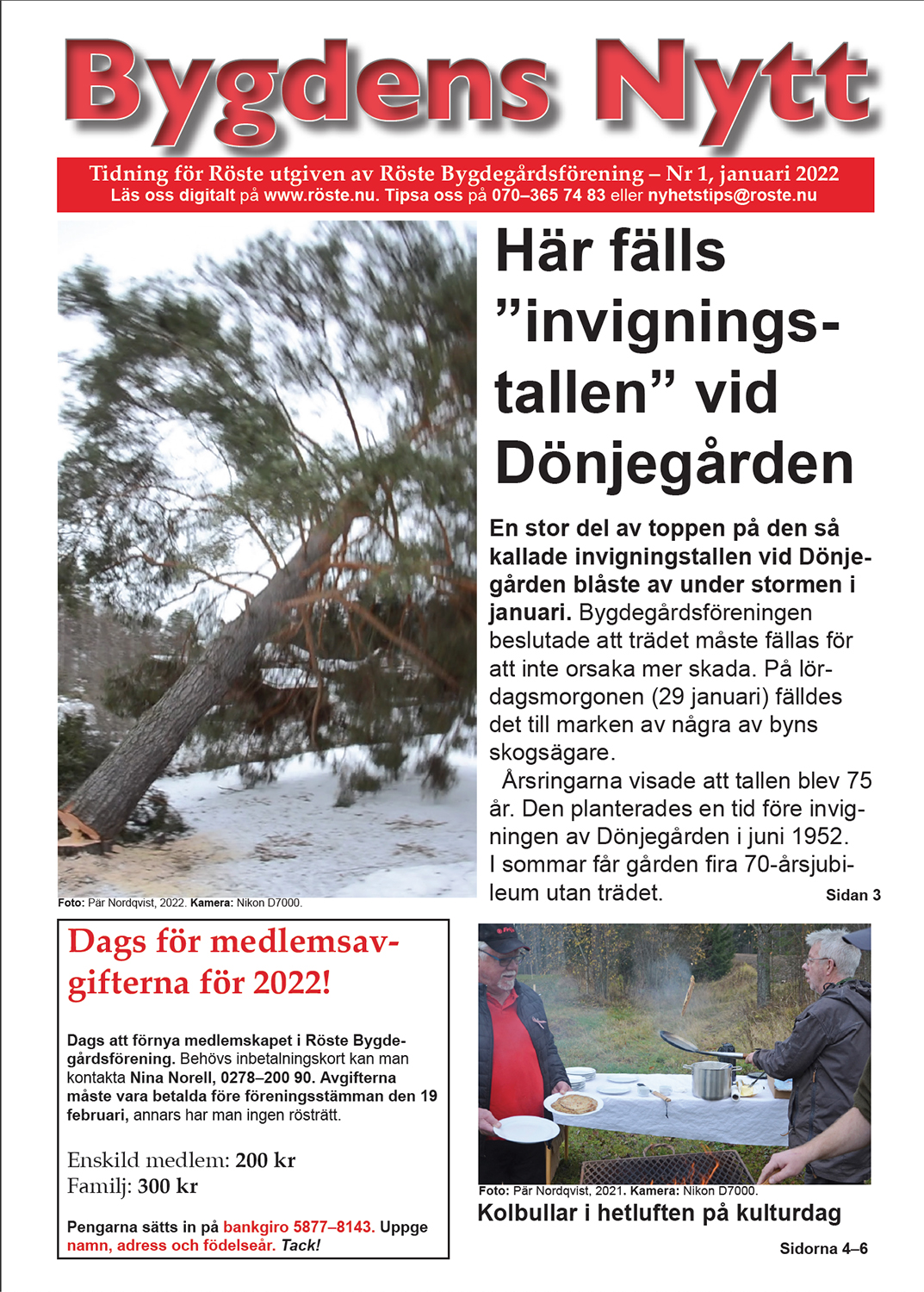 Röste.nu – Bygdens Nytts e-tidningsarkiv – Bygdens Nytt nr 1 2022 – E-tidningsetta