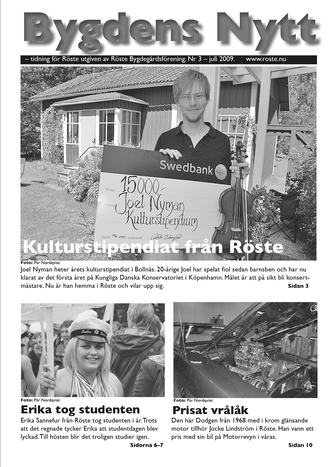 Röste.nu – Bygdens Nytts e-tidningsarkiv – Bygdens Nytt nr 3 2009 – E-tidningsetta