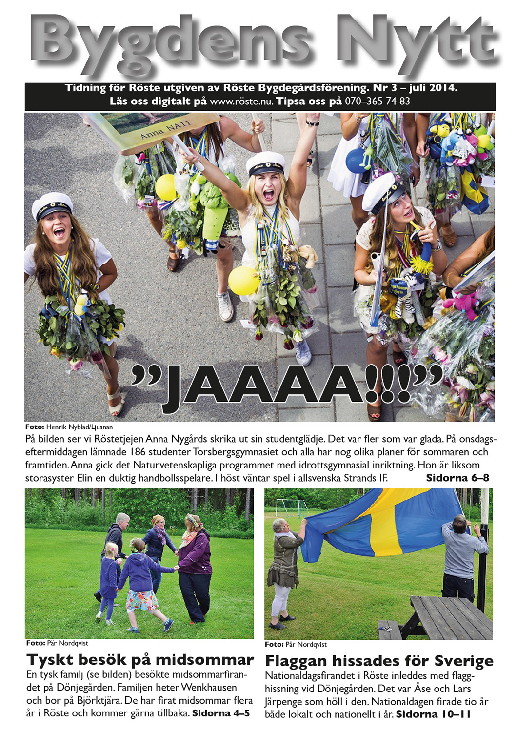 Röste.nu – Bygdens Nytts e-tidningsarkiv – Bygdens Nytt nr 3 2014 – E-tidningsetta