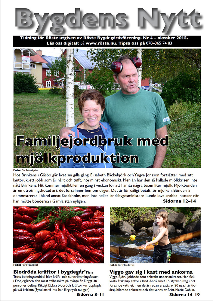 Röste.nu – Bygdens Nytts e-tidningsarkiv – Bygdens Nytt nr 4 2015 – E-tidningsetta
