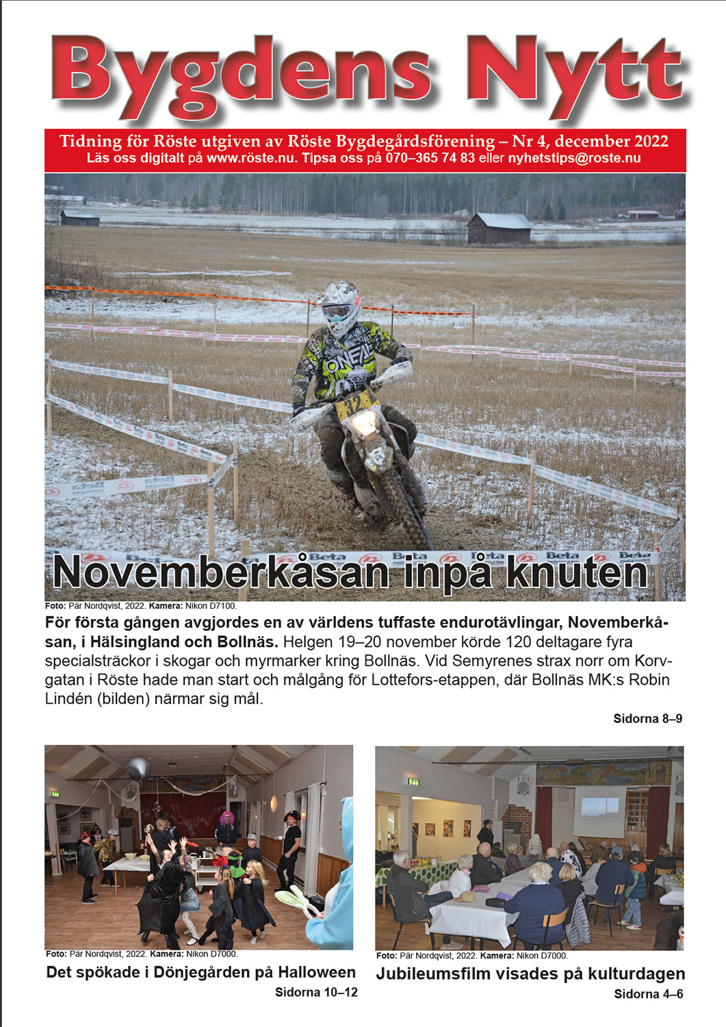 Röste.nu – Bygdens Nytts e-tidningsarkiv – Bygdens Nytt nr 4 2022 – E-tidningsetta