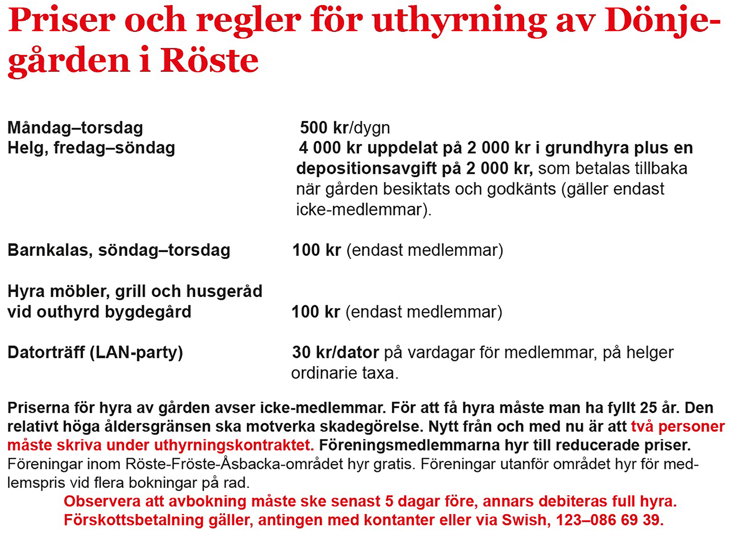 Röste.nu – Priser och regler för uthyrning av Dönjegården 2020