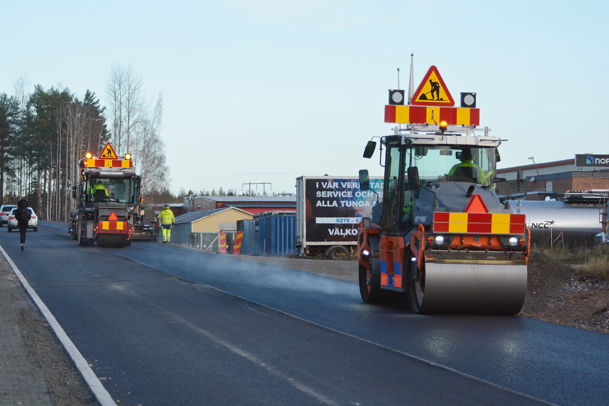 Röste.nu – Asfaltsläggning strax bortanför bron över Galvån 2024